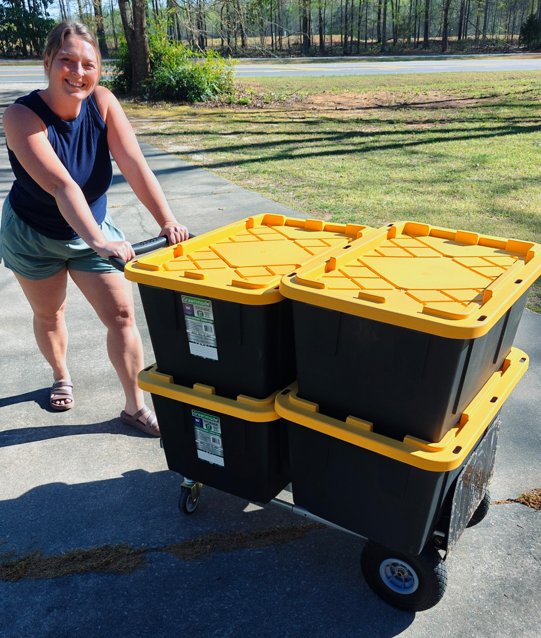 Coweta Tote Rentals — totes on dolly, ready to move